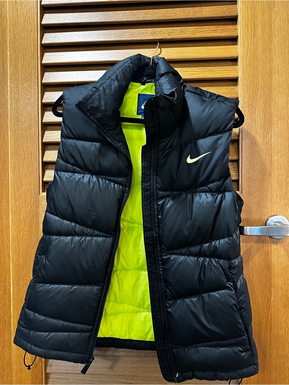Nike Black Puffer Vest with Neon Lime Interior